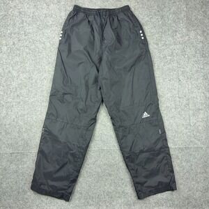 Adidas Pants Womens Medium Black Windbreaker Mesh Lined Track Running Nylon
